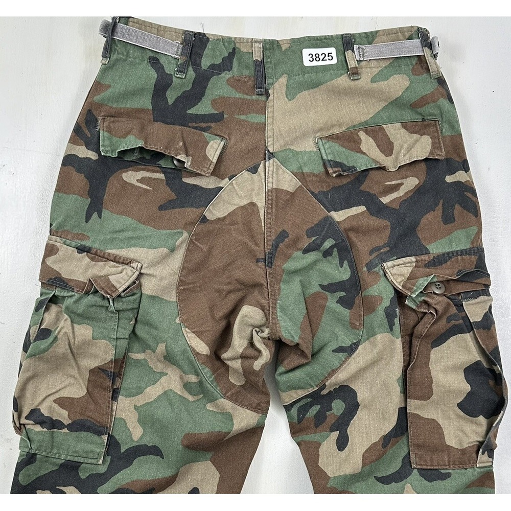 VTG Military Pants Mens Small Short Trousers‎ Woodland Cargo Camo Marines 30x30
